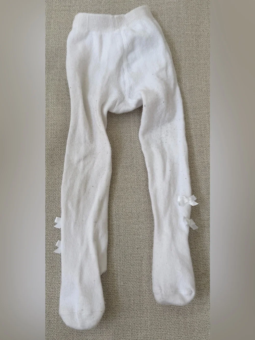 Janie and Jack White Tights with Side Bows